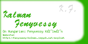 kalman fenyvessy business card